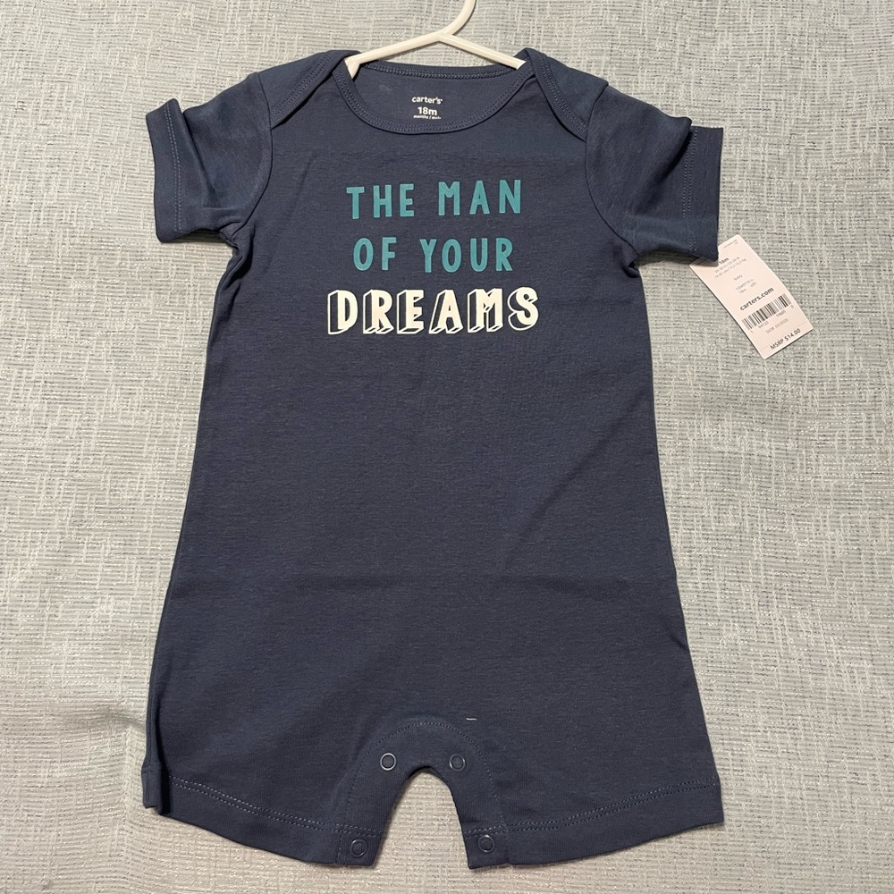 Carter’s 18 month “The Man of Your Dreams” romper NWT
